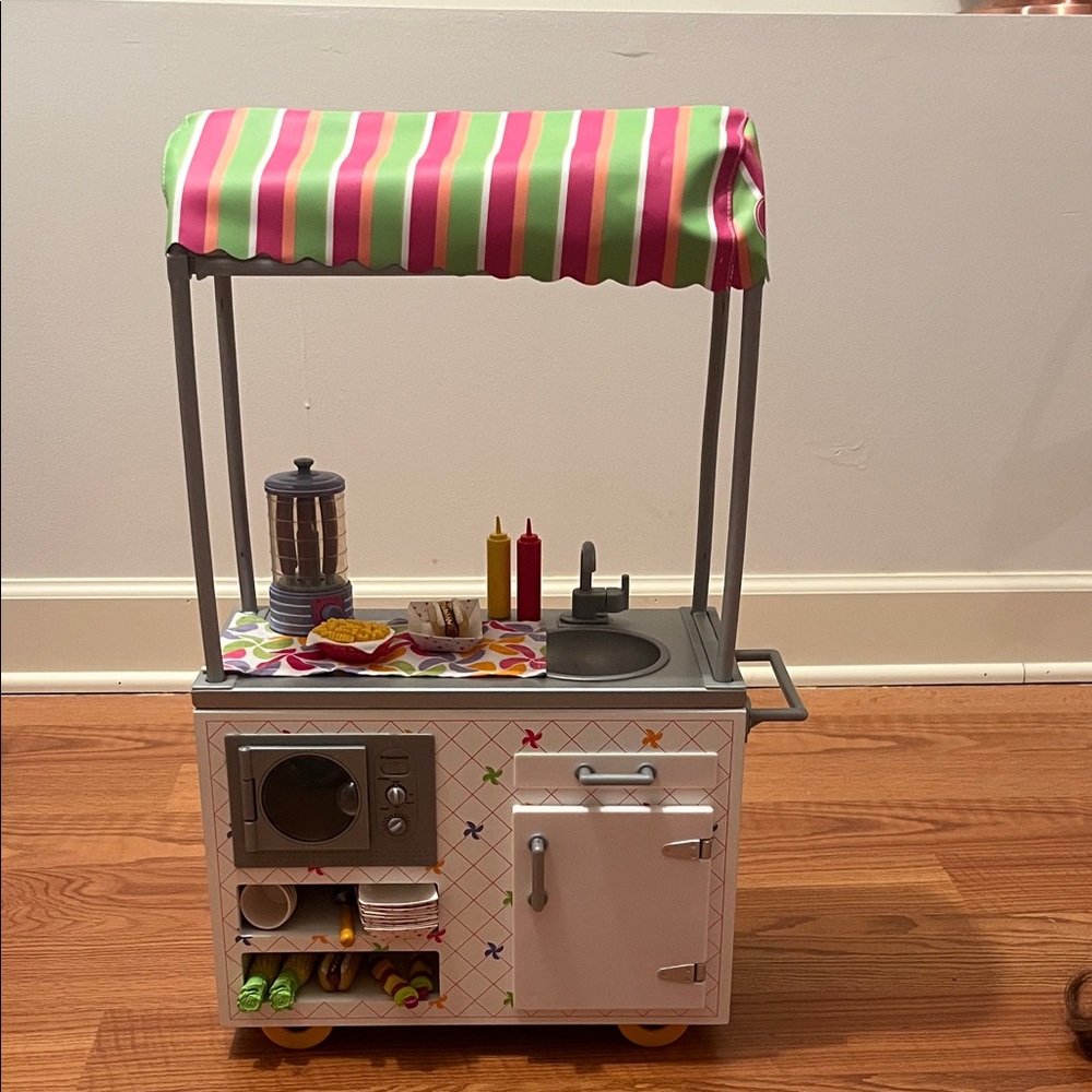 American Girl Snack cart and food